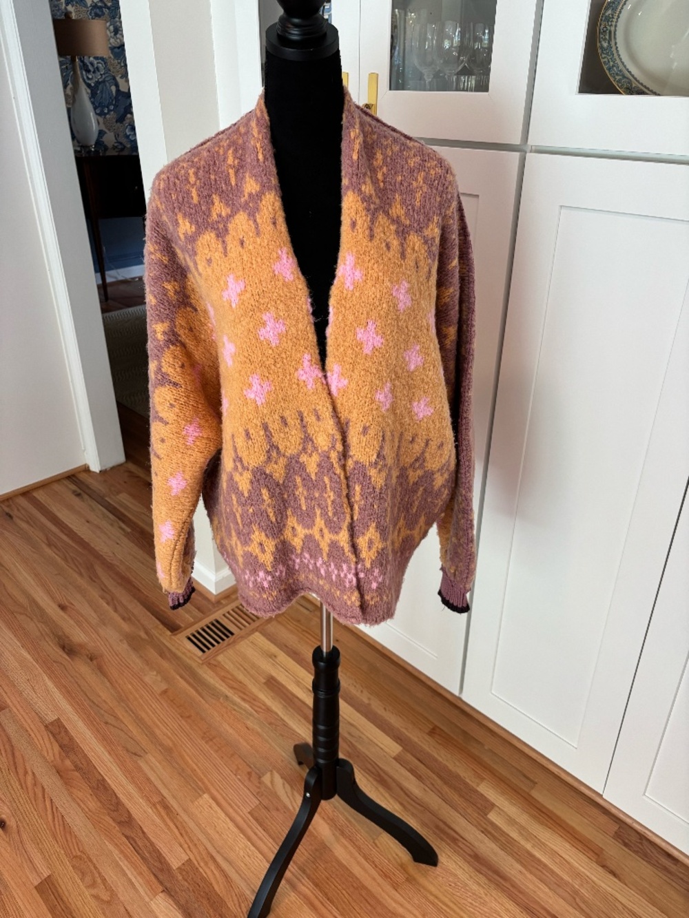 Free People Oversized Patterned Cardigan Sweater – Size Unknown